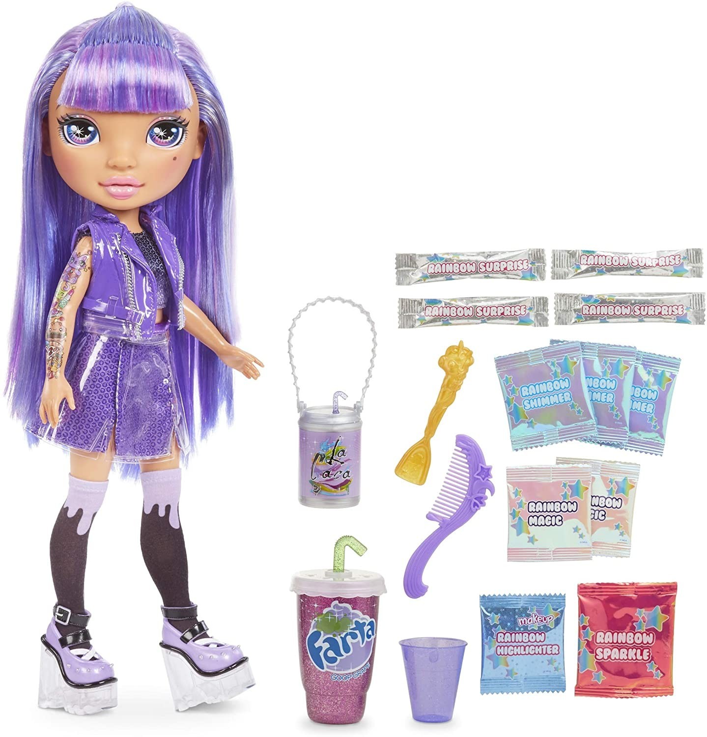 

Кукла Poopsie Rainbow High Amethyst Rae Пупси слайм Фиолетовая Леди