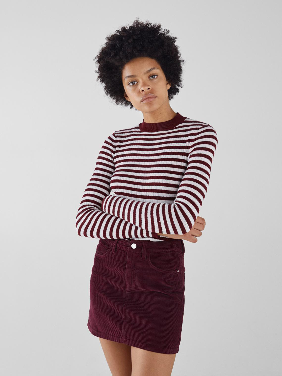 

Юбка Bershka XAZ147687CLZT  Бордовая, Юбка Bershka XAZ147687CLZT M Бордовая