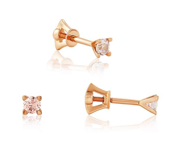 

Серьги-пусеты золотые с камнями SWAROVSKI Zirconia "Классика", С4010GSWFMORGAN