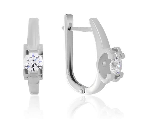 

Серьги из белого золота с камнями SWAROVSKI Zirconia "Милан", С4216/1SW