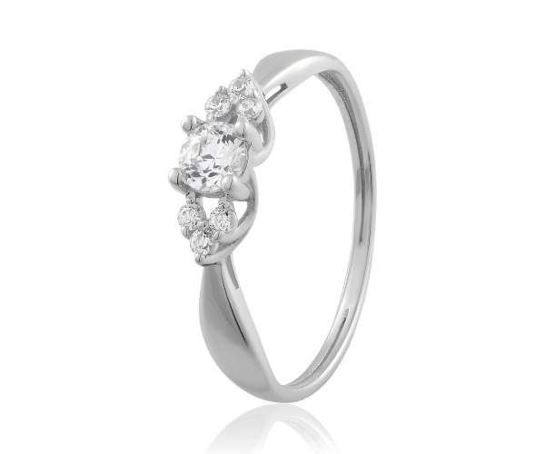 

Кольцо из белого золота с камнями SWAROVSKI Zirconia "Доротея", КД4253/1SW, 17 размер