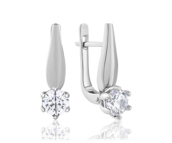 

Серьги из белого золота с камнями SWAROVSKI Zirconia "Санта", С4262/1SW