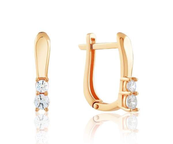 

Серьги золотые с камнями SWAROVSKI Zirconia "Вета", С4286SW