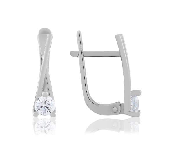 

Серьги из белого золота с камнями SWAROVSKI Zirconia "Кьяра", С4264/1SW