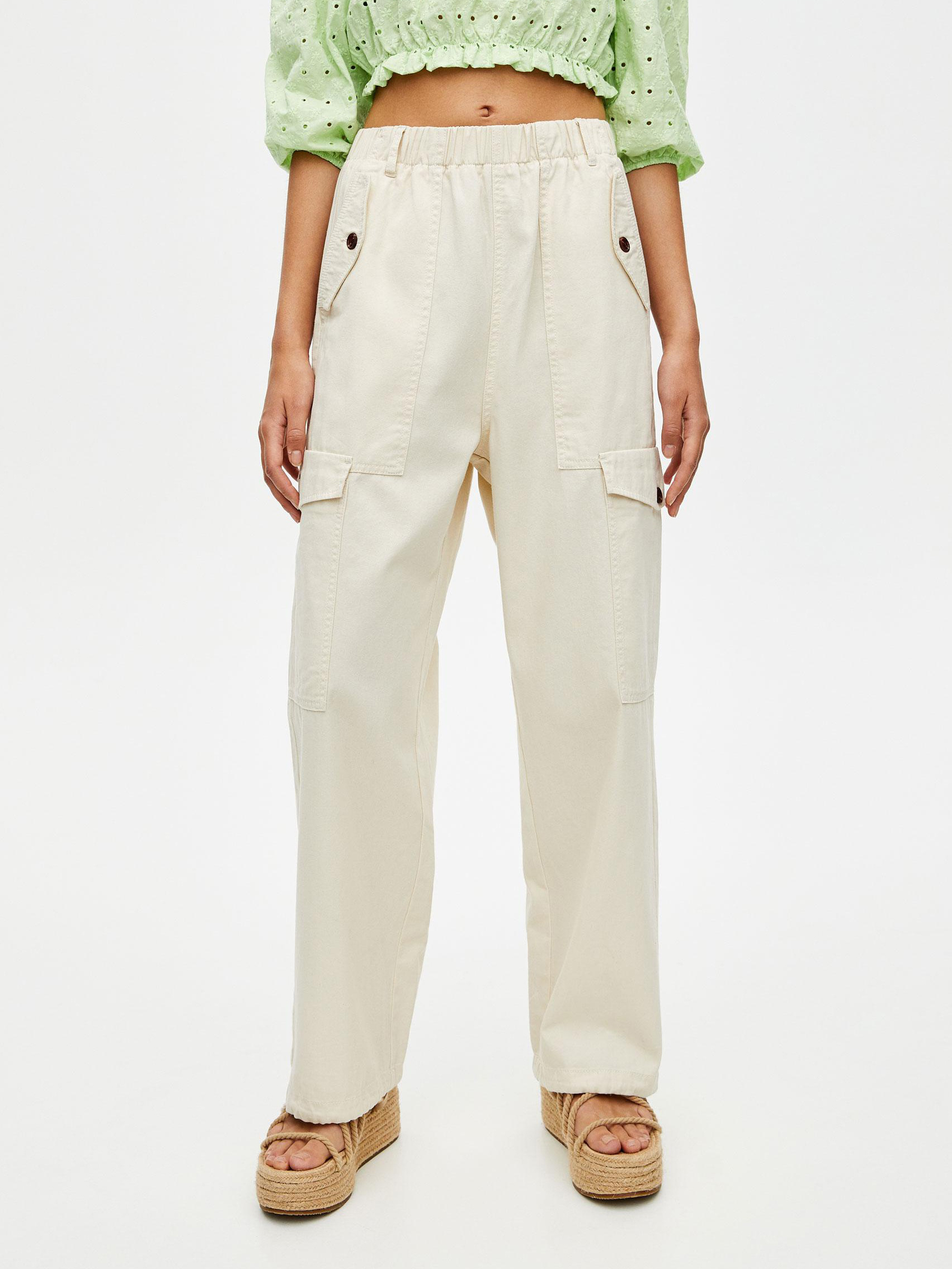 

Брюки Pull & Bear XAZ235591HQII  Молочные, Брюки Pull & Bear XAZ235591HQII S Молочные