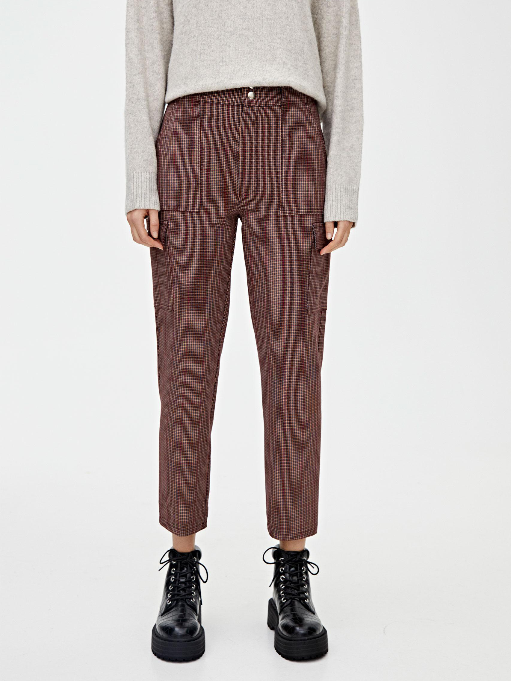 

Брюки Pull & Bear XAZ260062XULV  Коричневые с красным, Брюки Pull & Bear XAZ260062XULV S Коричневые с красным
