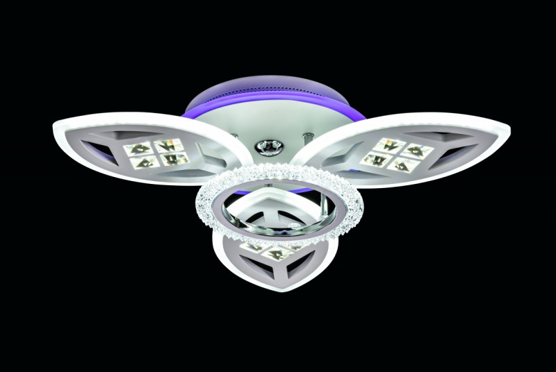 

Люстра Светодиодная люстра Мсвет 82079/3+1 CR WH RGB 104W+6W (LI223435)