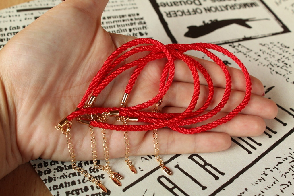 

Браслет Xuping Jewelry красная нить 16 см 3 мм золотистый
