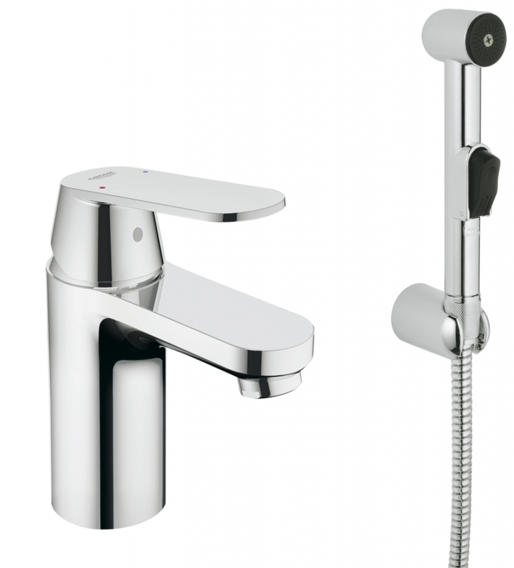 

Смеситель для раковины с гигиеническим душем GROHE Eurosmart Cosmo 23125000 хром (64322)