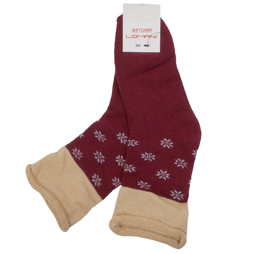 

Теплые носки без резинки Lomani - бордовые, Теплые носки без резинки Lomani 36-40 бордовые