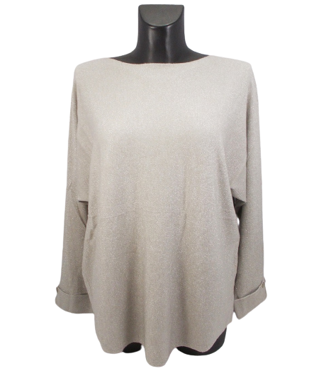 

Женский джемпер с люрексом Kiss me 5668 XXL/XXXL бежевый