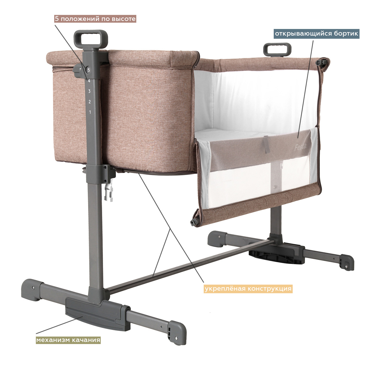 

Дитяче ліжечко CARRELLO Luna CRL-8404 Sand Beige/1/