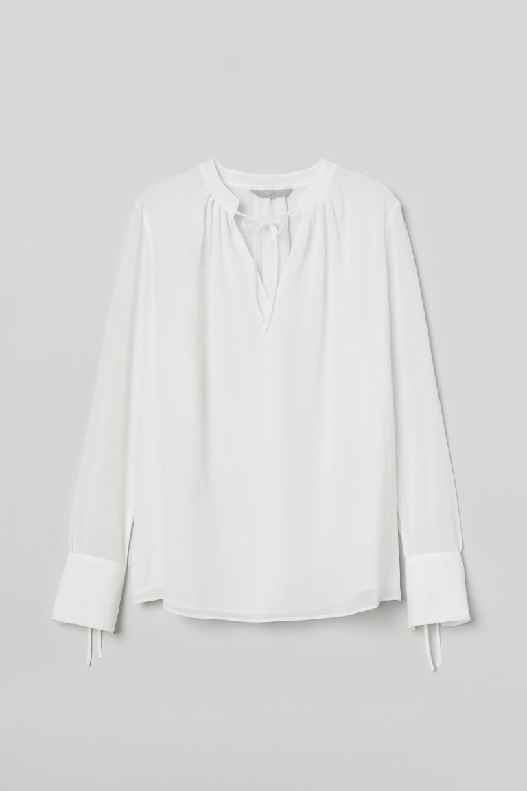 

Блузка с завязками H&  Белый, Блузка с завязками H&M M Белый