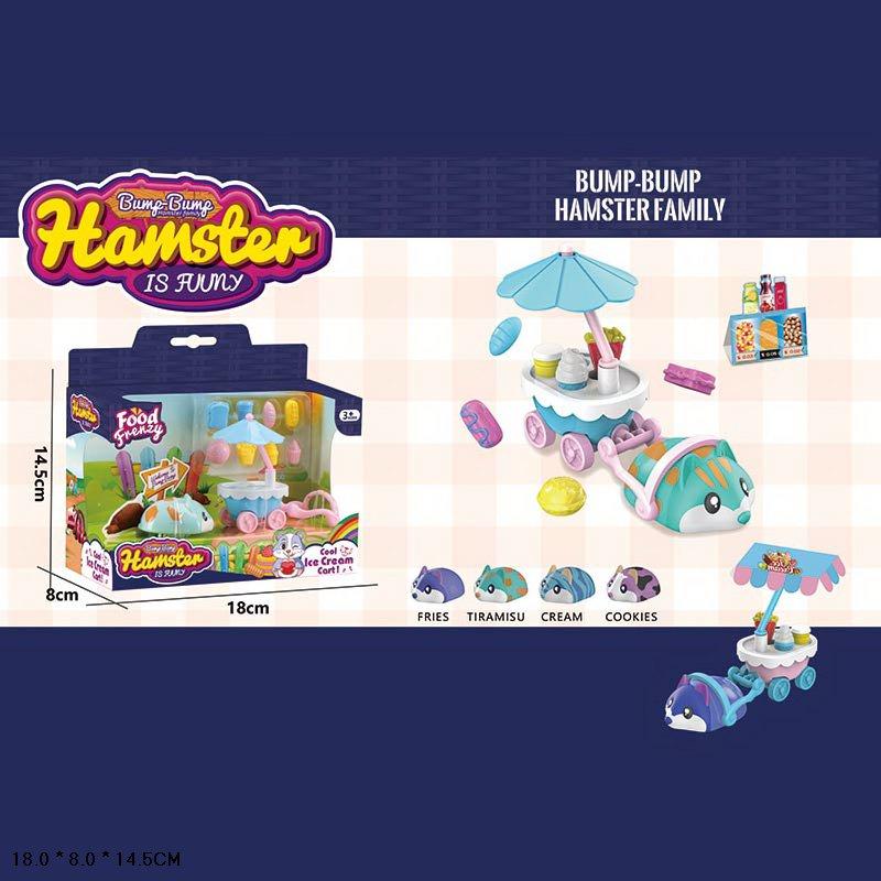 

Игровой "Набор маленьких хомяков" Hamster Хомяки Cool Ice Cream Cart с тележкой мороженного