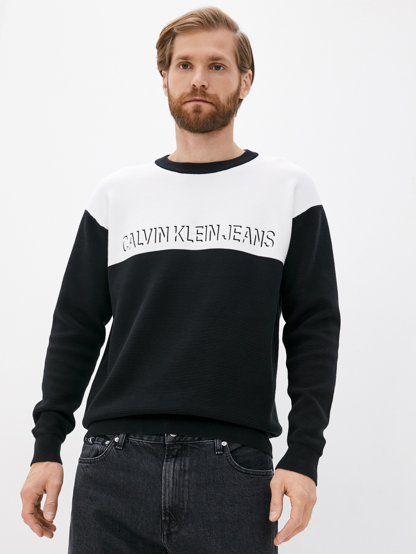 

Джемпер Calvin Klein Jeans Colorblock Shadow Logo Sweater J30J318615-YAF XXL CK White