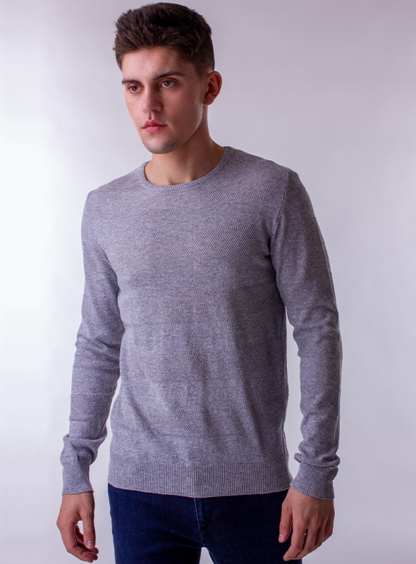 

Чоловічий джемпер VD one бавовняний  Сірий 86839, Чоловічий джемпер VD one бавовняний M Сірий 86839