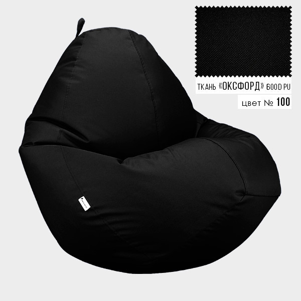 

Бескаркасное кресло мешок груша Овал Hifriend XXL 90x130 Черный (Оксфорд 600D PU)