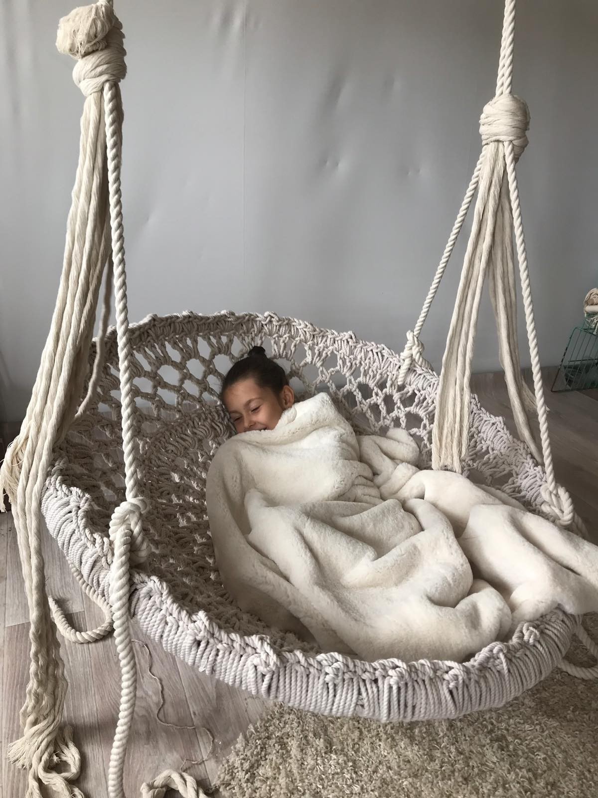 

Подвесной Гамак Infancy Плетенный На Металлическом Кругу Кружево