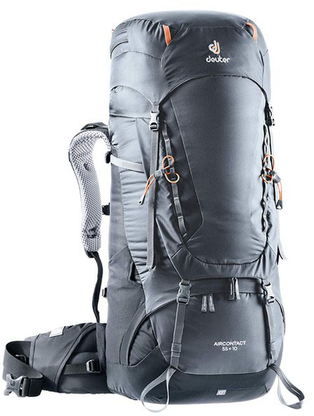 

Рюкзак Deuter, Aircontact 55 + 10 цвет 4701 graphite-black