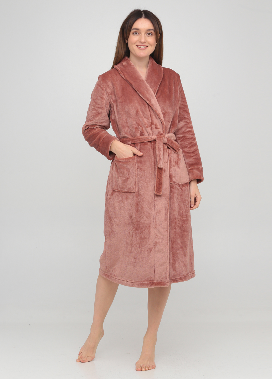 

Халат SWAM MEGAN (з шалькою однотонний) / рожевий, Халат SWAM MEGAN (з шалькою однотонний) L/XL рожевий
