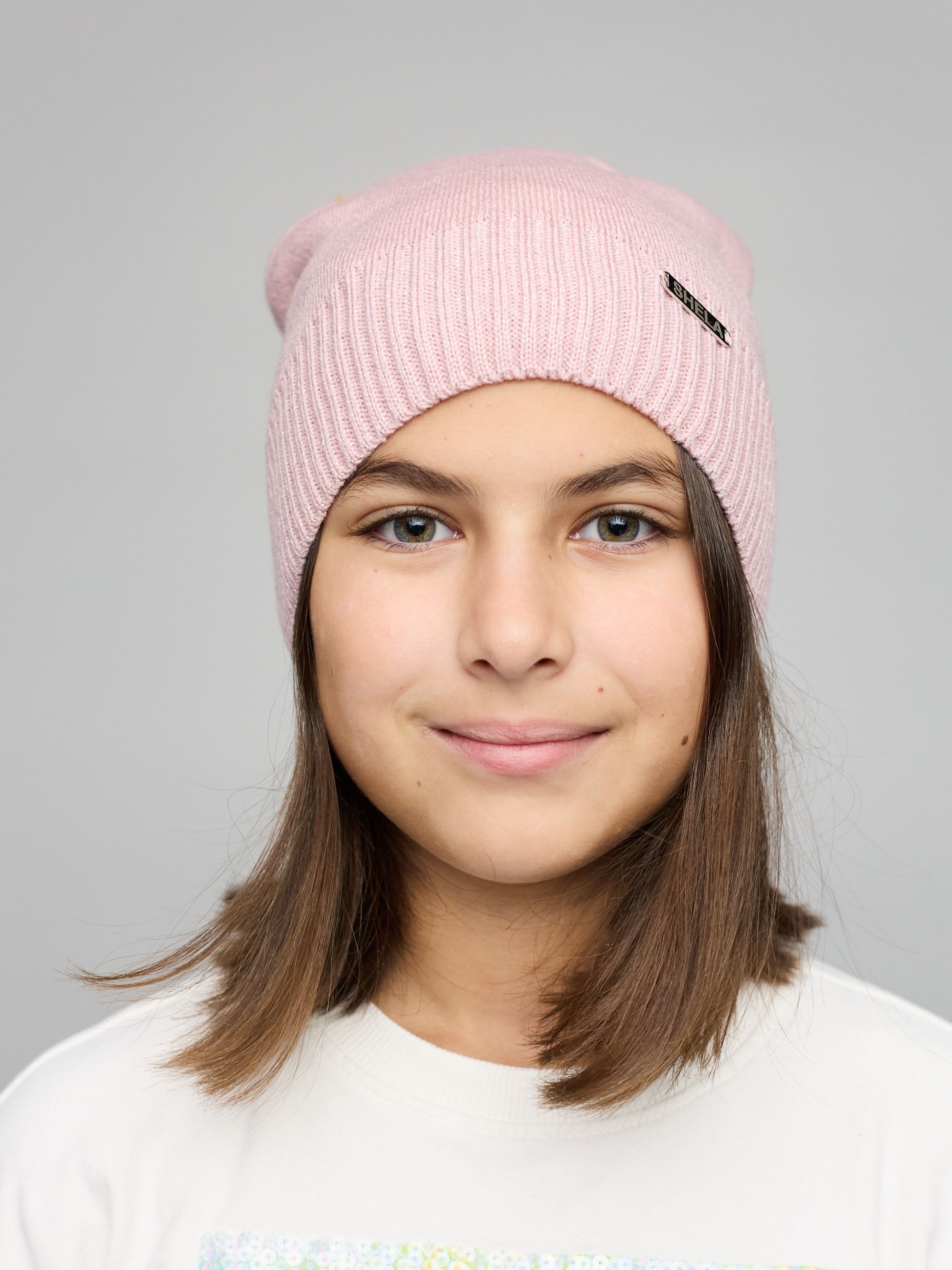 

Зимняя шапка Sample Shela 50-54 см Пудровая