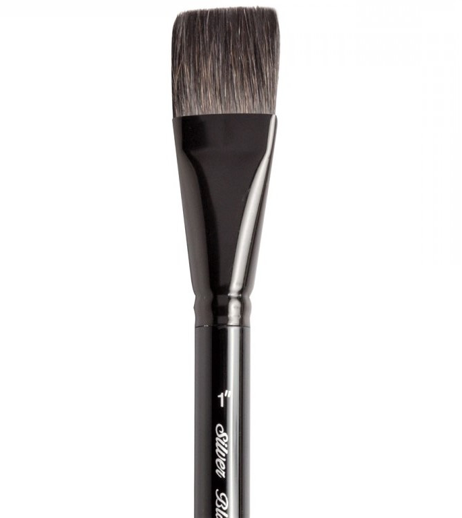 

Кисть SILVER BRUSH BLACK VELVET SQUIRREL & RISSLON BRUSH BS3008S плоска №1