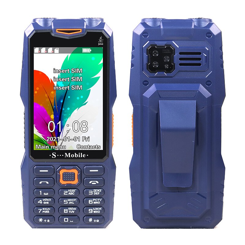 

Мобільний телефон S-Mobile S999 blue Кнопковий 3,5" Ліхтарик 3SIM 2400mAh