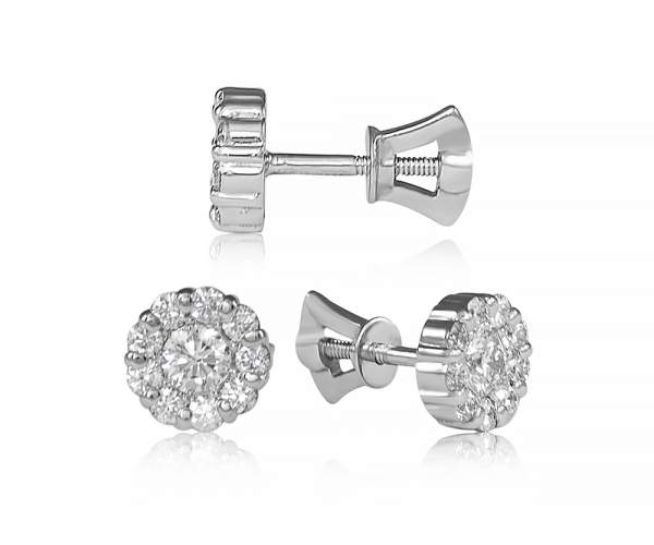 

Серьги-пусеты из белого золота с бриллиантами, С7356/1G