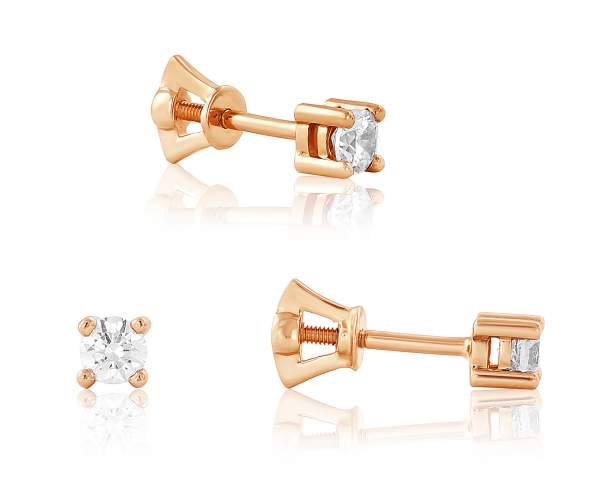 

Серьги-пусеты золотые с камнем с камнями SWAROVSKI Zirconia "Чувство", С4009GSW