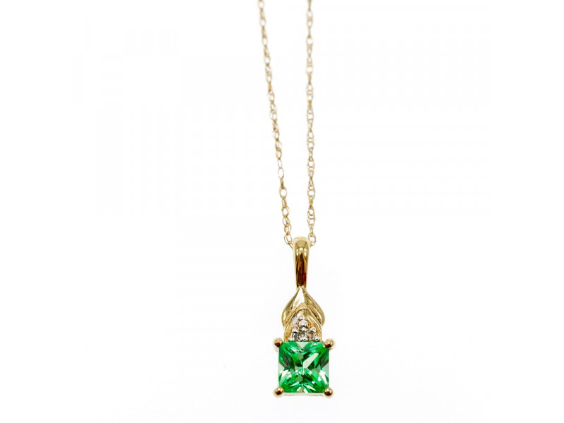

Золотая цепочка с кулоном цаворит и бриллианты Sky Jewelry 002676