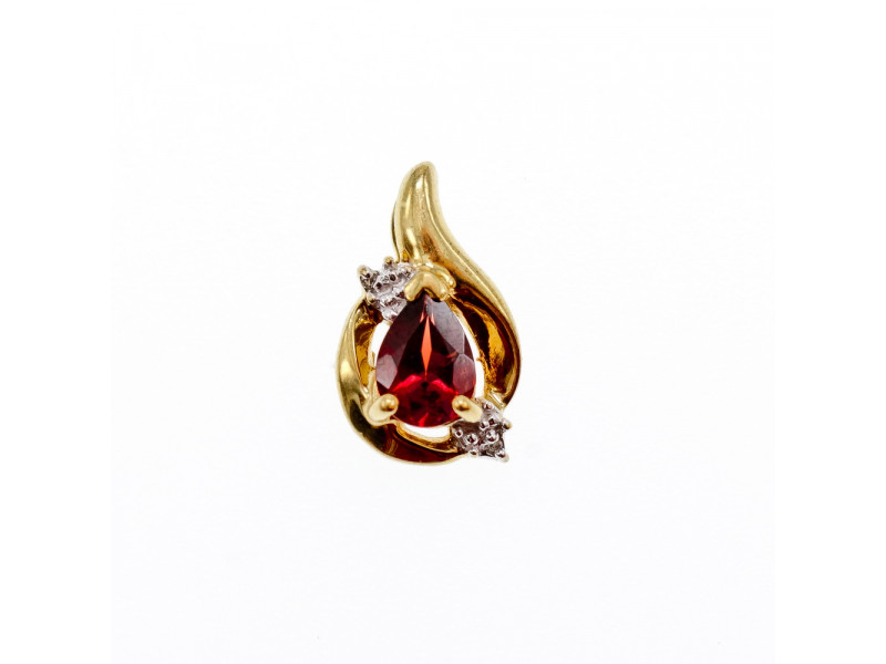

Золотой кулон с гранатом и бриллиантами Натуральный Sky Jewelry 002699