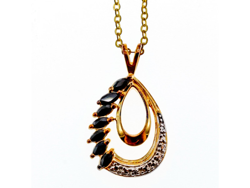 

Серебряный кулон в позолоте с Сапфирами Натуральный Sky Jewelry 001660