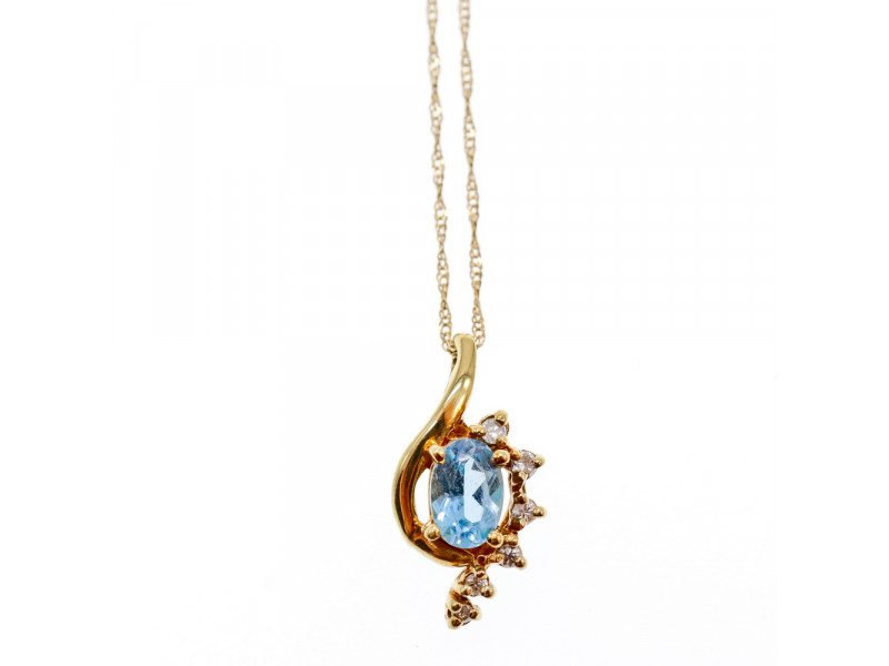 

Золотая Цепочка с Кулоном Топаз и Бриллианты Sky Jewelry 002083