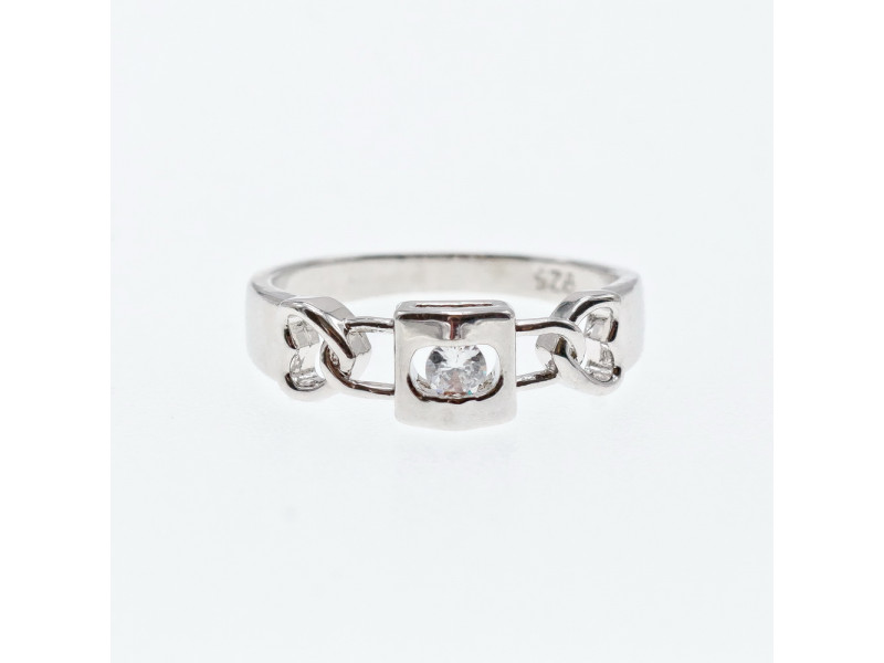 

Серебряное кольцо 925 пробы с фианитами Цепи любви Sky Jewelry 002495