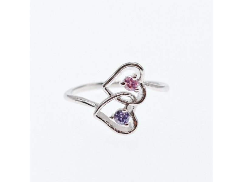 

Серебряное кольцо 925 пробы с фианитами Сердца Sky Jewelry 002493