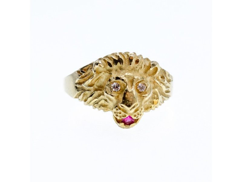 

Золотое кольцо с Рубином и Бриллиантами *Лев* Натуральный Sky Jewelry 001578