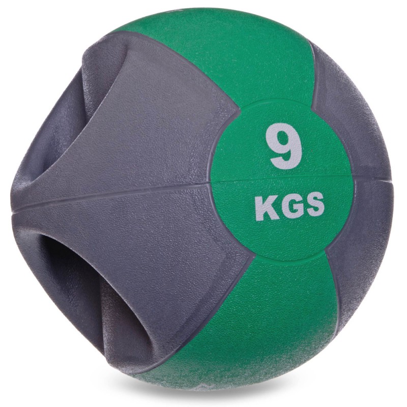 

Мяч медицинский медбол Modern с двумя рукоятками 9 кг, код: FI-2619-9-S52