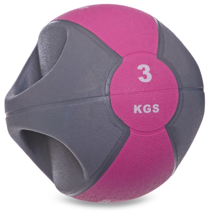 

Мяч медицинский медбол Modern с двумя рукоятками 3 кг, код: FI-2619-3-S52