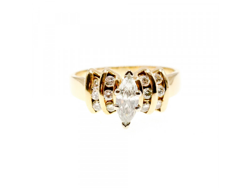 

Золотое кольцо 14К (585 проба) с Бриллиантом Натуральный Sky Jewelry 001510