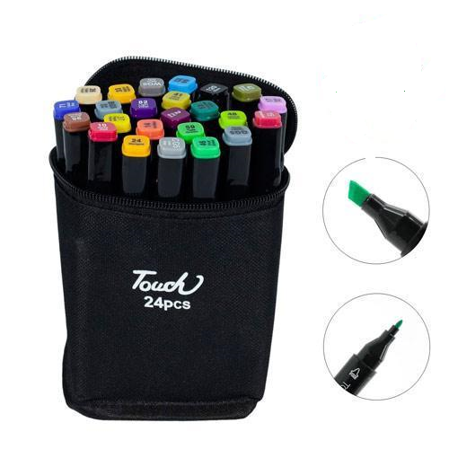 

Набор скетч маркеров для рисования Sketch Marker Touch 24 шт двусторонние в сумочке