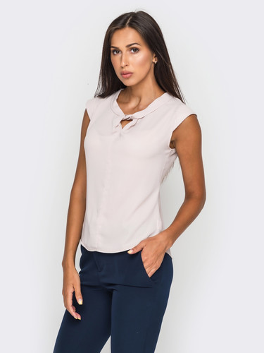 

Лёгкая блузка Molegi с короткими рукавами  65306/2 кремовый, Лёгкая блузка Molegi с короткими рукавами 44 65306/2 кремовый