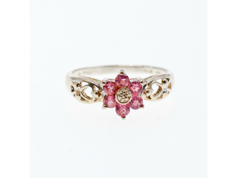 

Серебряное кольцо с морганитом Цветы Натуральный Sky Jewelry 002634