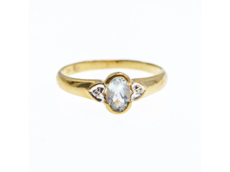 

Золотое кольцо с Аквамарином и Бриллиантами Классика Натуральный Sky Jewelry 002420