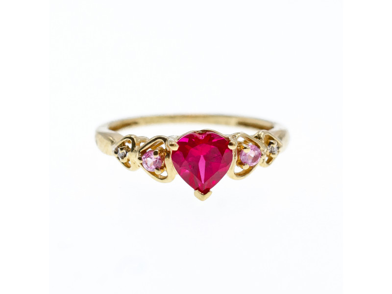 

Золотое кольцо с камнями шпинель Сердца Натуральный Sky Jewelry 002666