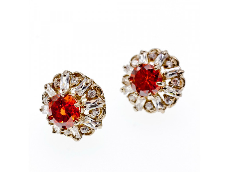 

Серебряные серьги с камнями гессонит и фианит Натуральный Sky Jewelry 002974