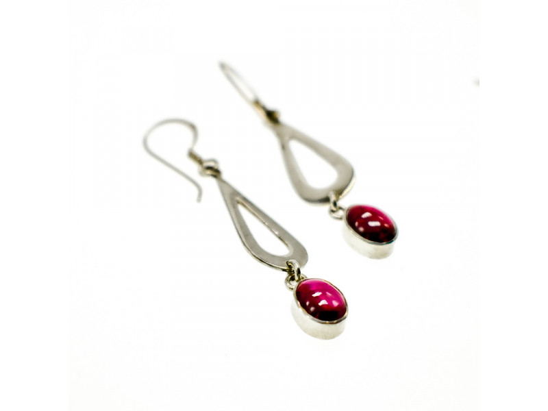 

Серебряные Серьги с камнем Гранат Пироп Натуральный Sky Jewelry 001850