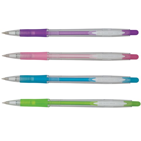 

Набор автоматических шариковых ручек Buromax CRYSTAL PASTEL 0.7 мм 40 штук ассорти синие чернила (BM.8210)