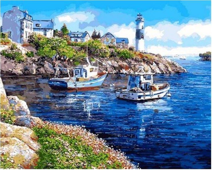 

Картина по номерам Морская бухта 40*50 Mariposa