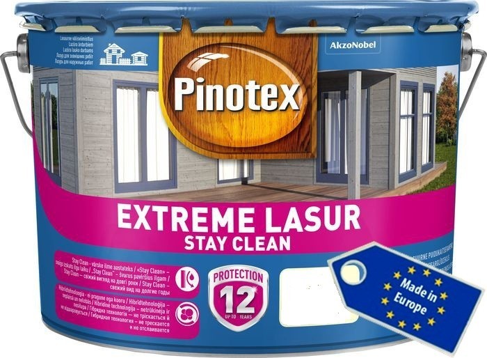 

Самоочищающаяся деревозащитная лазурь PINOTEX EXTREME LASUR снег 3 л.