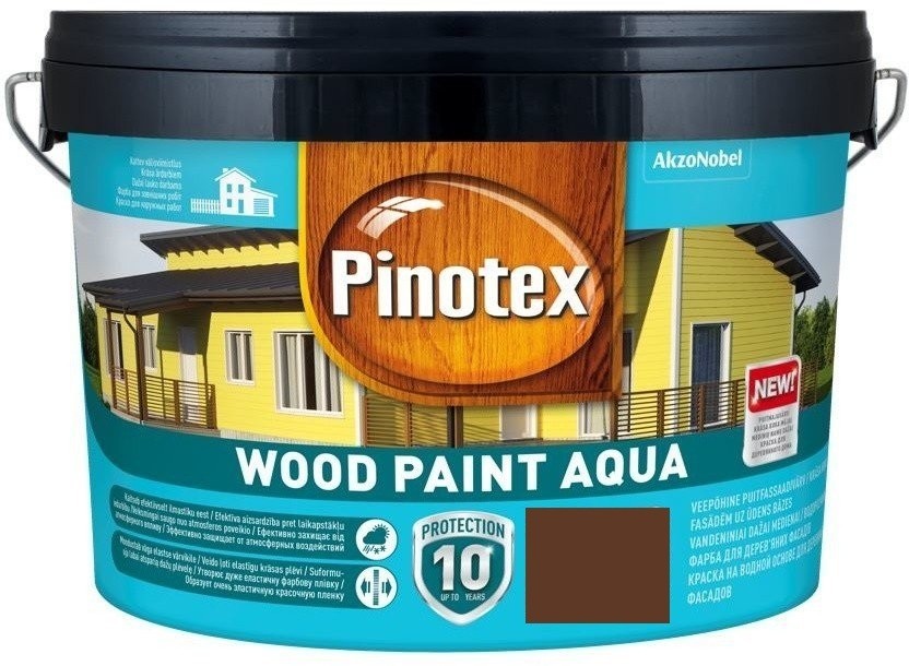 

Краска на водной основе PINOTEX WOOD PAINT AQUA темно-коричневая 9 л.